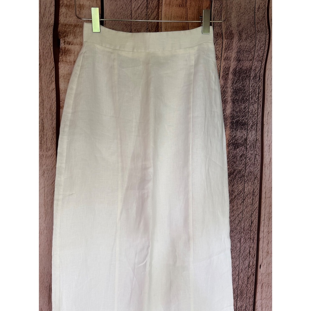 Dissh Linen Maxi Skirt White Minimalist Coastal Resort Summer Vacation Size US 2 - Picture 3 of 9